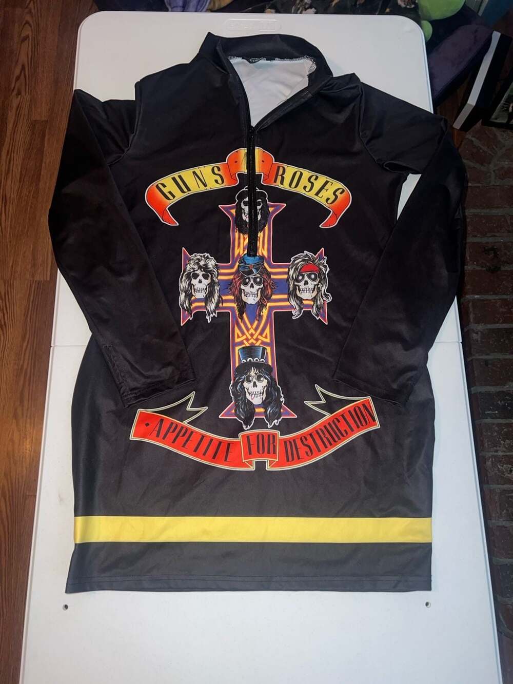 Guns N' Roses Appetite For Destruction Quarter Zip Long Sleeve  Mini Dress